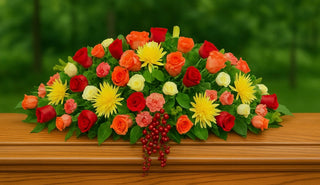 Sunset reflections casket spray