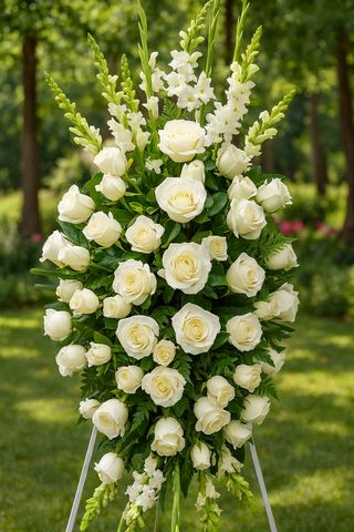 White rose standing spray