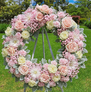 Pastel sympathy wreath