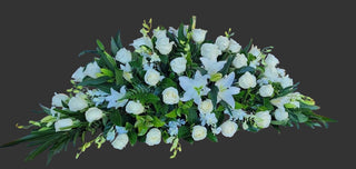 White Grace casket spray