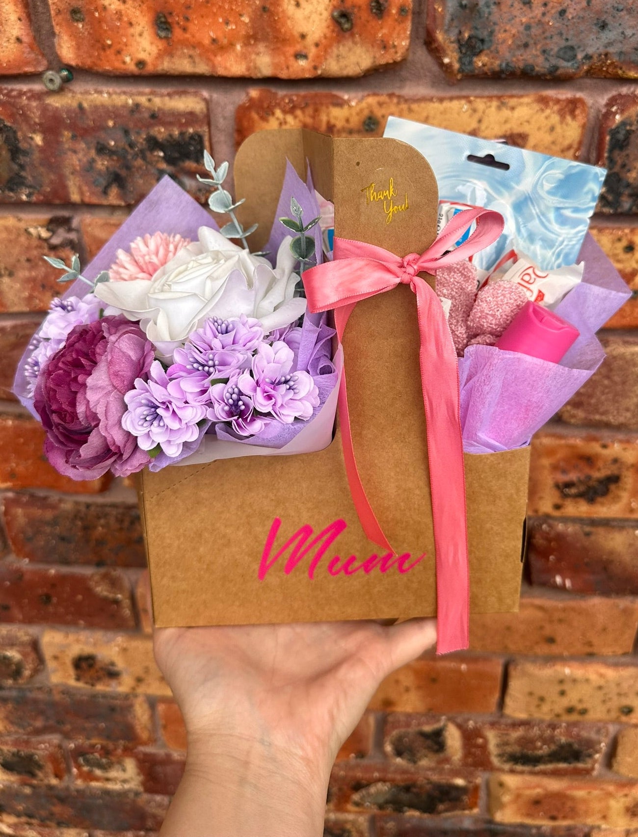 Blushing Blooms surprise gift box with personalised name