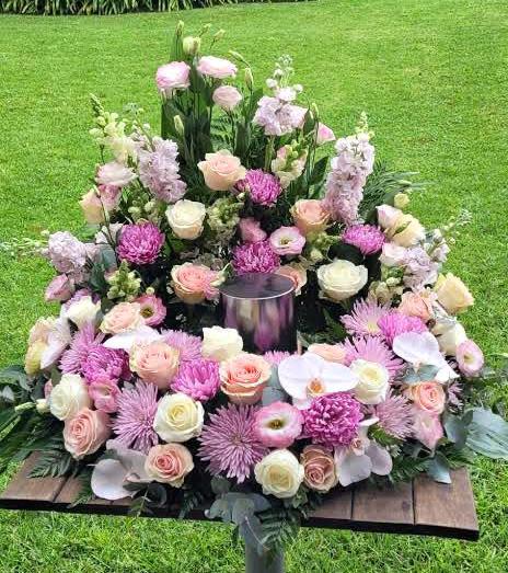 Pastel deluxe floral urn arrangement